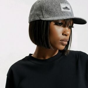 Penfield Wool Blend Cap | Grey Textured Baseball Hat | Leather Strap